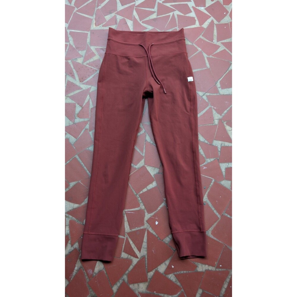 Vuori Performance Jogger Leggings Burgundy Drawstring Athletic Pants